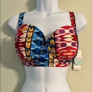 Raisins Bikini Top plus Sz 18W New Multi color